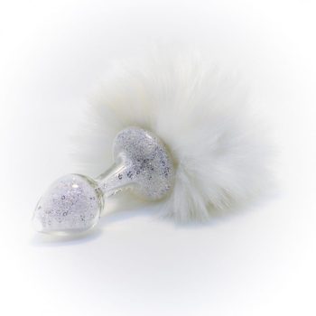 sparkle plug bunny tail white